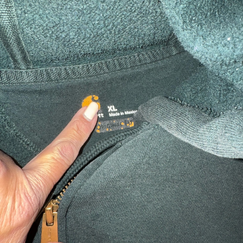 Carhartt Forest Green Full-Zip Hoodie - Pre-Loved - Picture 4 of 4